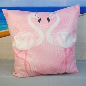 🌼🍒 Pink Flamingo Throw Pillow